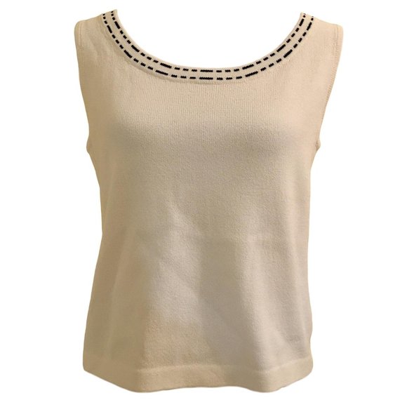 St. John Ivory Sleeveless Top - Small - Picture 1 of 5